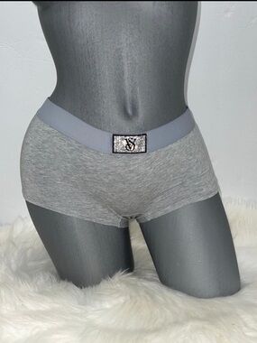 Victoria’s Secret Logo Cotton Shine Patch Boyshort Panty Underwear. NWT